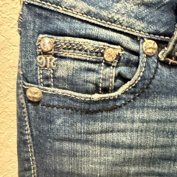 Miss Me Blue Skinny Jeans with Vintage Distress size 27 - Picture 4 of 9